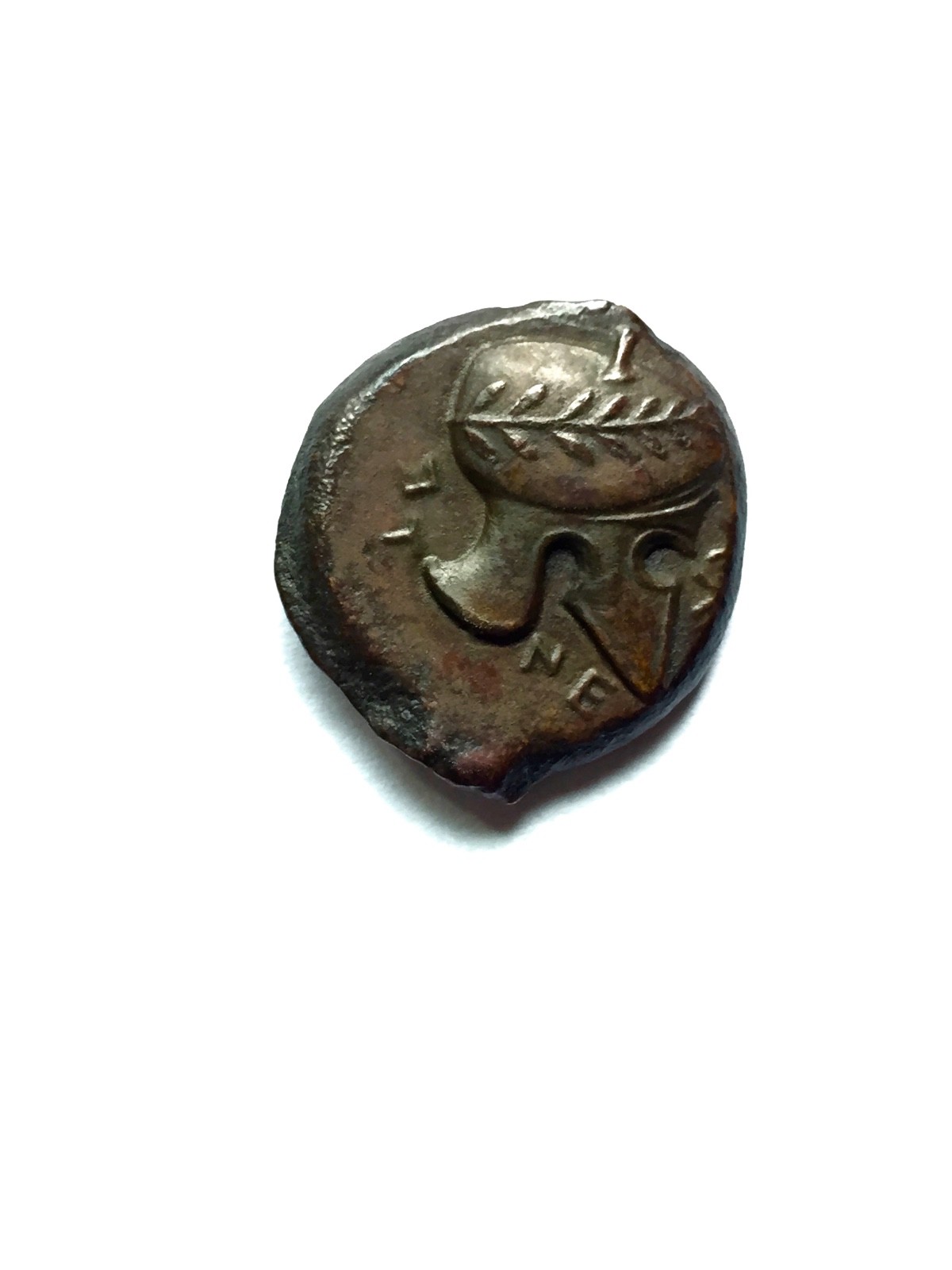 Finest Ancient Bronze Coin of Entella Campanian Helmet Pegasus Extant