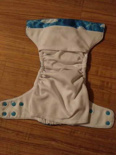 One Size Funky Fluff Lux Cloth Pocket Diaper Blue