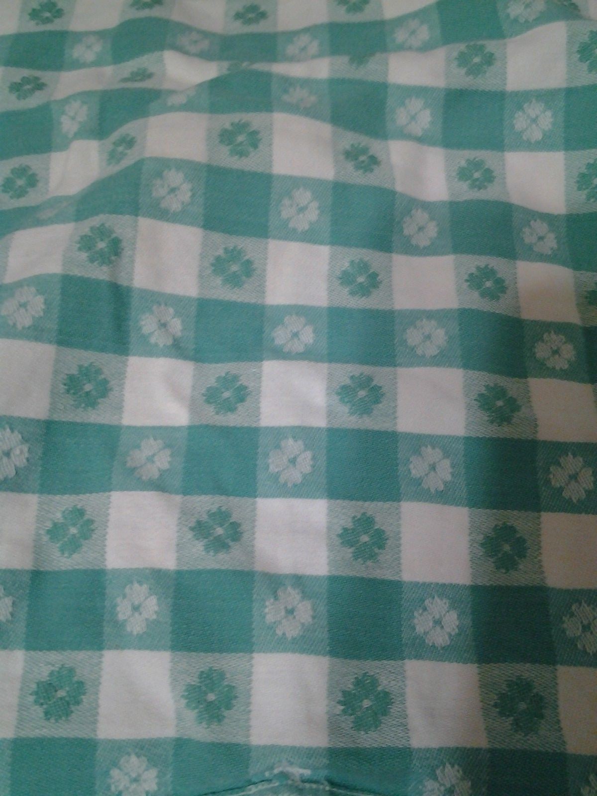 Vintage Lot of 5 OLD RED & WHITE GREEN & WHITE DISH CLOTHS FLORAL CHECK