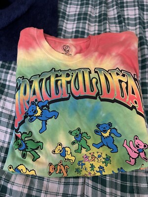 2015 Grateful Dead Dancing Bears Spiral Tie Dye Concert T-Shirt Sx L