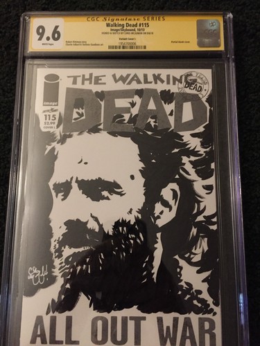 THE WALKING DEAD 115 9.6 RICK GRIMES SKETCH COVER Chris McJunkin CGC SS SIGNED!