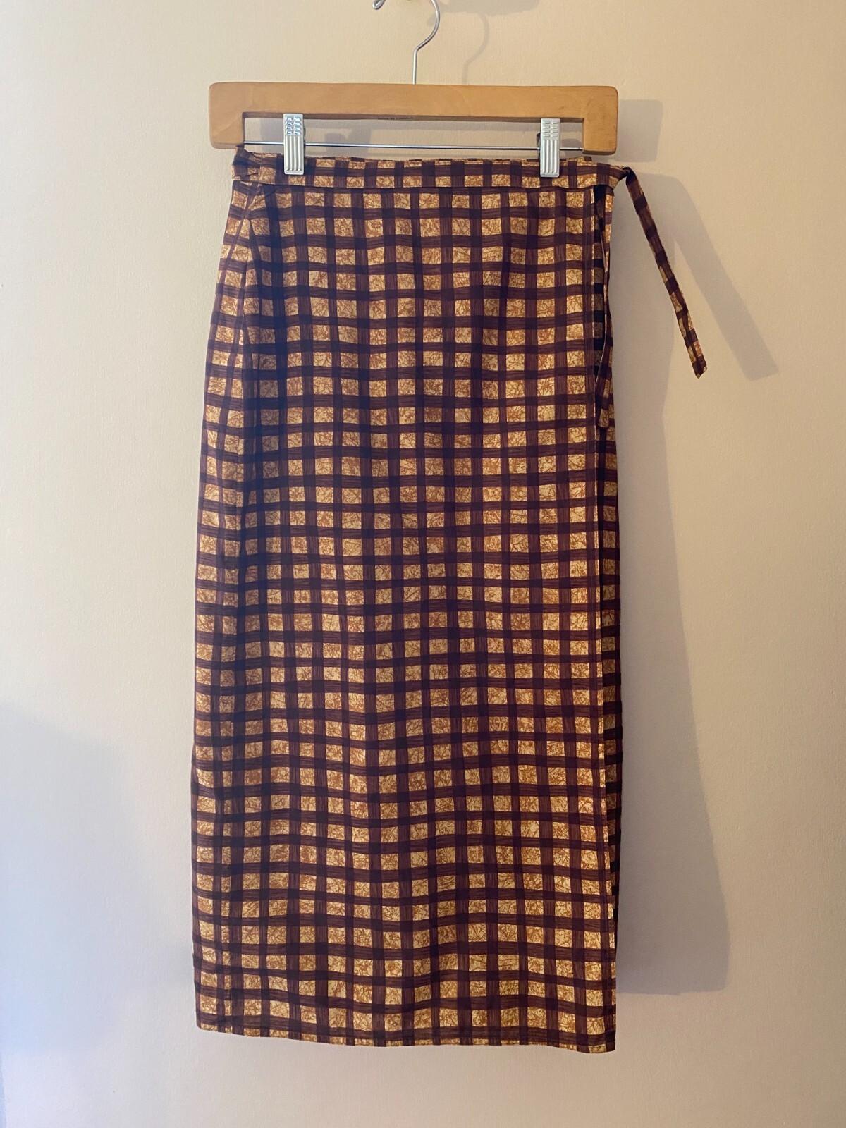 スカート WEEKEND MAX MARA Women Mid Skirts 2515101032600 011 Brown Womens Max Mara Weekend Wrap Skirt Brown Cotton Checker Size