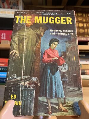 Vintage The Mugger By Ed McBain PermaBook 87th Precinct Series 1sr Print 1956