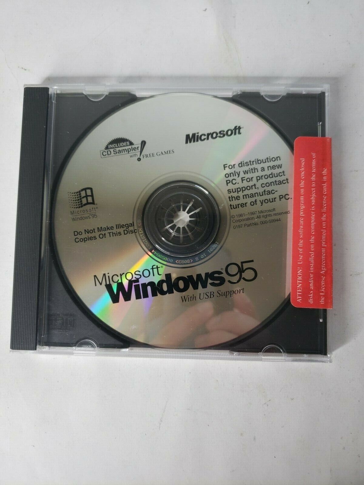 Microsoft Windows 95 with USB Support Disc Only 000-59944 | eBay Microsoft Windows 95 with USB Support Disc Only 000-59944 | eBay