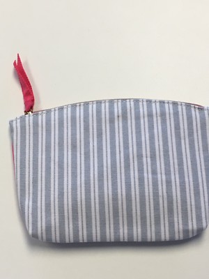 IPSY Makeup Bag January 2019 Bag Only New Cosmetics Zipper Bag Stripe Canvas