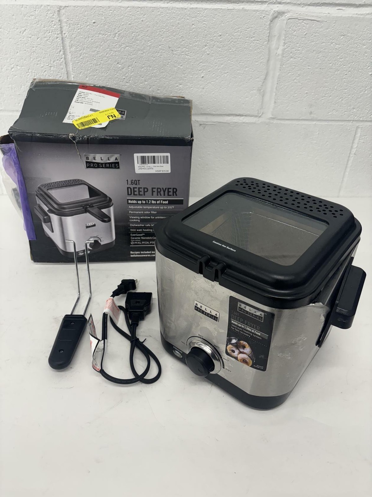 bella PRO - 1.6-qt. Deep Fryer - Stainless Steel (NO Power)