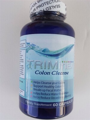 Triminex Colon Cleanse 60 Capsules Fennel Seed Buckthorn Root Water Retention