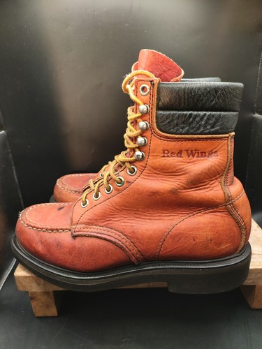 Vintage RED WING 404 Leather Moc Toe Super Sole MEN'S Work Vintage RED WING 404 Leather Moc Toe Super Sole MEN'S Work