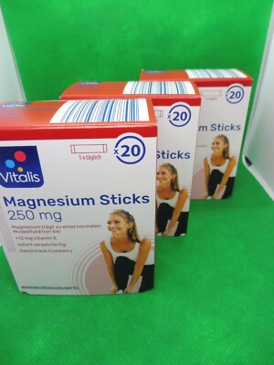 3 x Vitalis  Magnesium Sticks; PG zu 20Bt. á 1,5g (EUR 144,33 / kg)