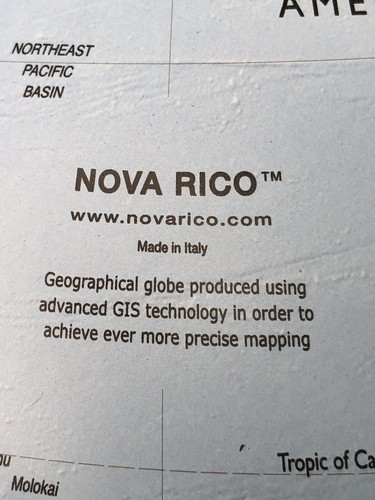 Nova Rico Italy - Illuminated Earth Night Light Globe Raised Relief