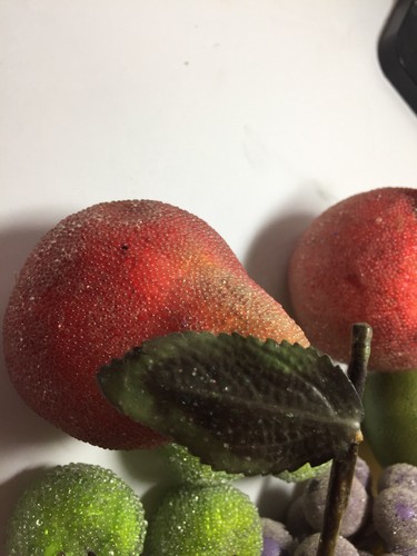 8 Sugar Beaded Artificial Decorative Fruit & 4 Unbeaded