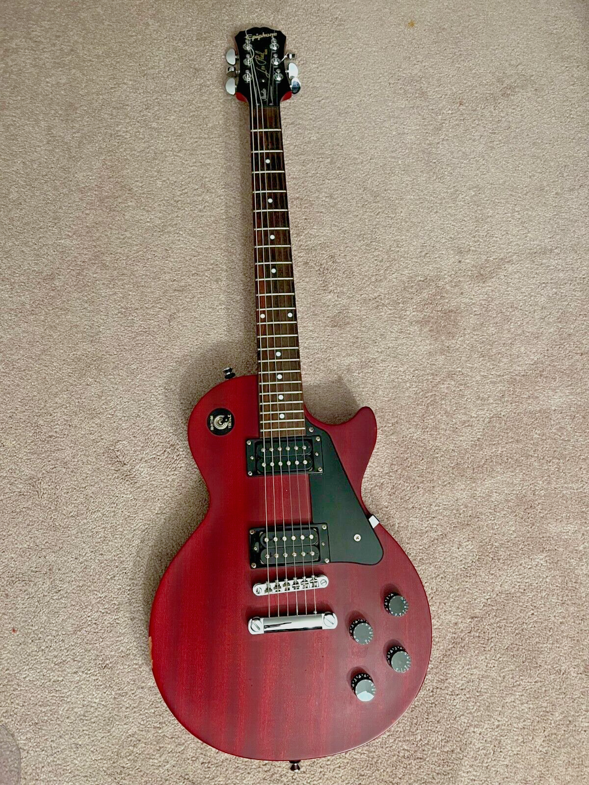 2006 Epiphone Studio Les Paul Worn Cherry Electric Guitar w/ Soft Case