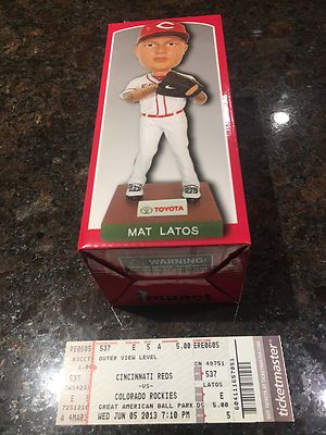 Mat Latos Bobblehead SGA Cincinnati REDS 6/5/13 plus GAME TICKET