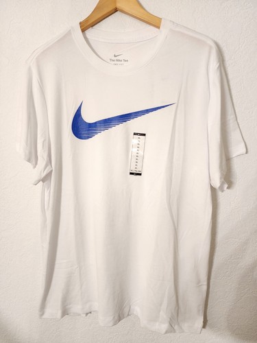 Nike Dri-FIT Swoosh Training T-Shirt Tee Size XL Men's White Blue  CZ9724-100 Nwt