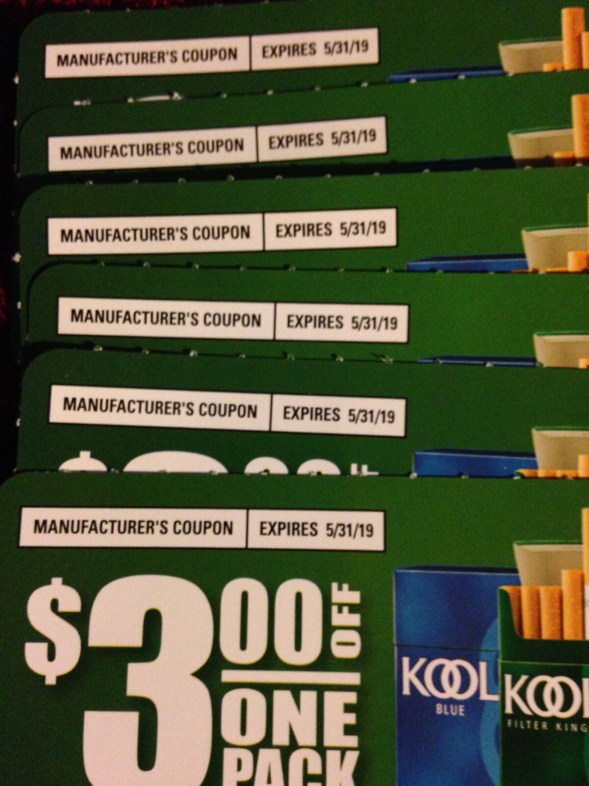 LOT of Cigarette/Tobacco Coupons: Winston, Kool & Skoal Total Value: $28.00