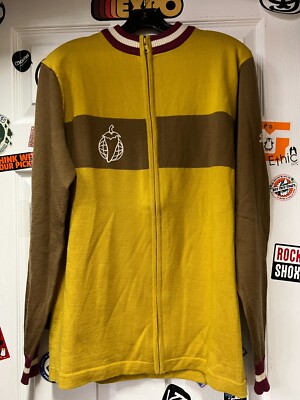 SALSA WOOL FULL ZIP L BROWN/YELLOW/RED BIANCHI SPECIALIZED MOTOBECANE FELT
