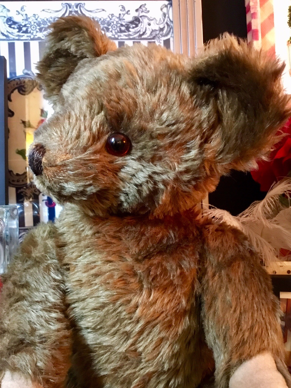 26” ANTIQUE 1930s KNICKERBOCKER, BIG AND BEAUTIFUL AMERICAN MOHAIR TEDDY BEAR!