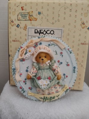 Enesco Cherished Teddies HOPE Mini Wall Plate Plaque 1994 Priscilla Hillman