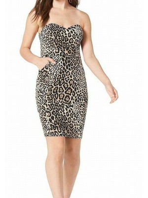 

B DARLIN Женское бежевое мини-облегающее вечернее платье без рукавов для юниоров, Бежевый