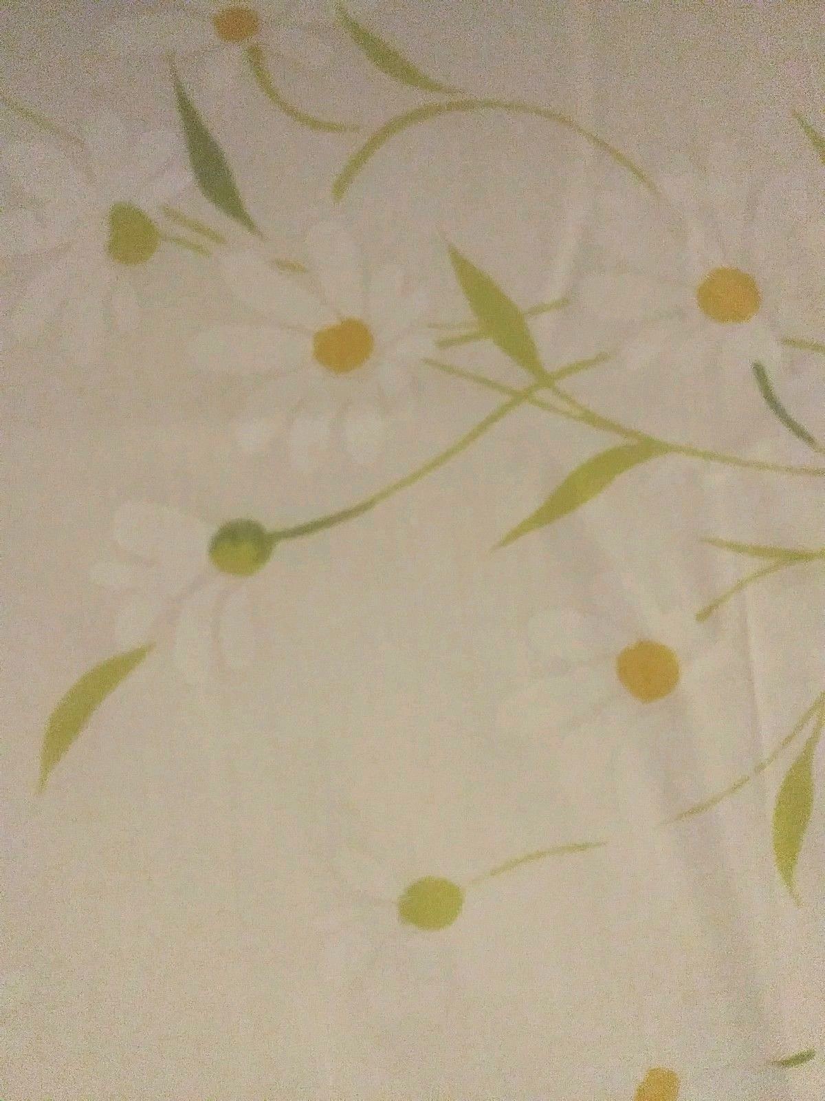 Vintage Morgan Jones Twin Flat Sheet Daisy Cream Green Crafts Fabric Daisies