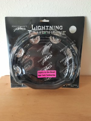 Vintage Light Up Tambourine Lights To The Beat Green Red Yellow Double Jingle 
