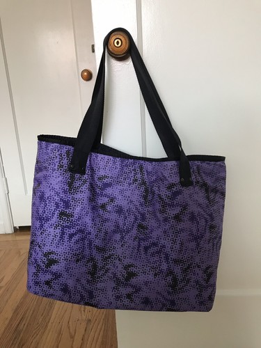 Zella Fitness Bag - Large - Reversible Quilted Black & Purple