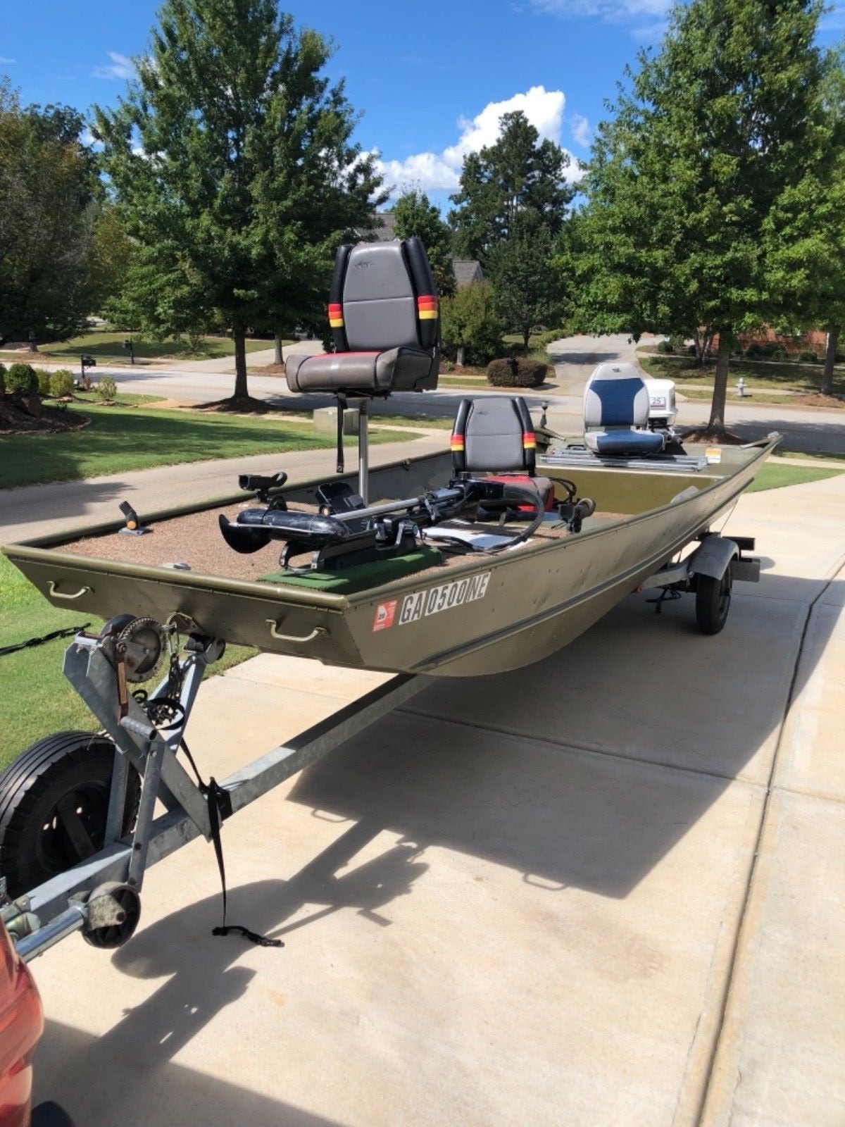 16’ Big Jon fishing boat with 25 hp outboard and trailer