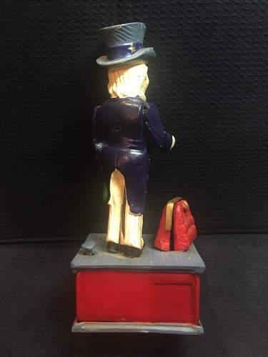 Vintage Cast Iron Uncle Sam Mechanical Bank