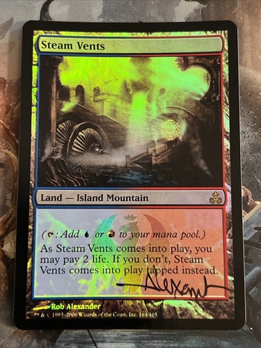 1x Foil Steam Vents Guildpact MP Signed MTG Magic the