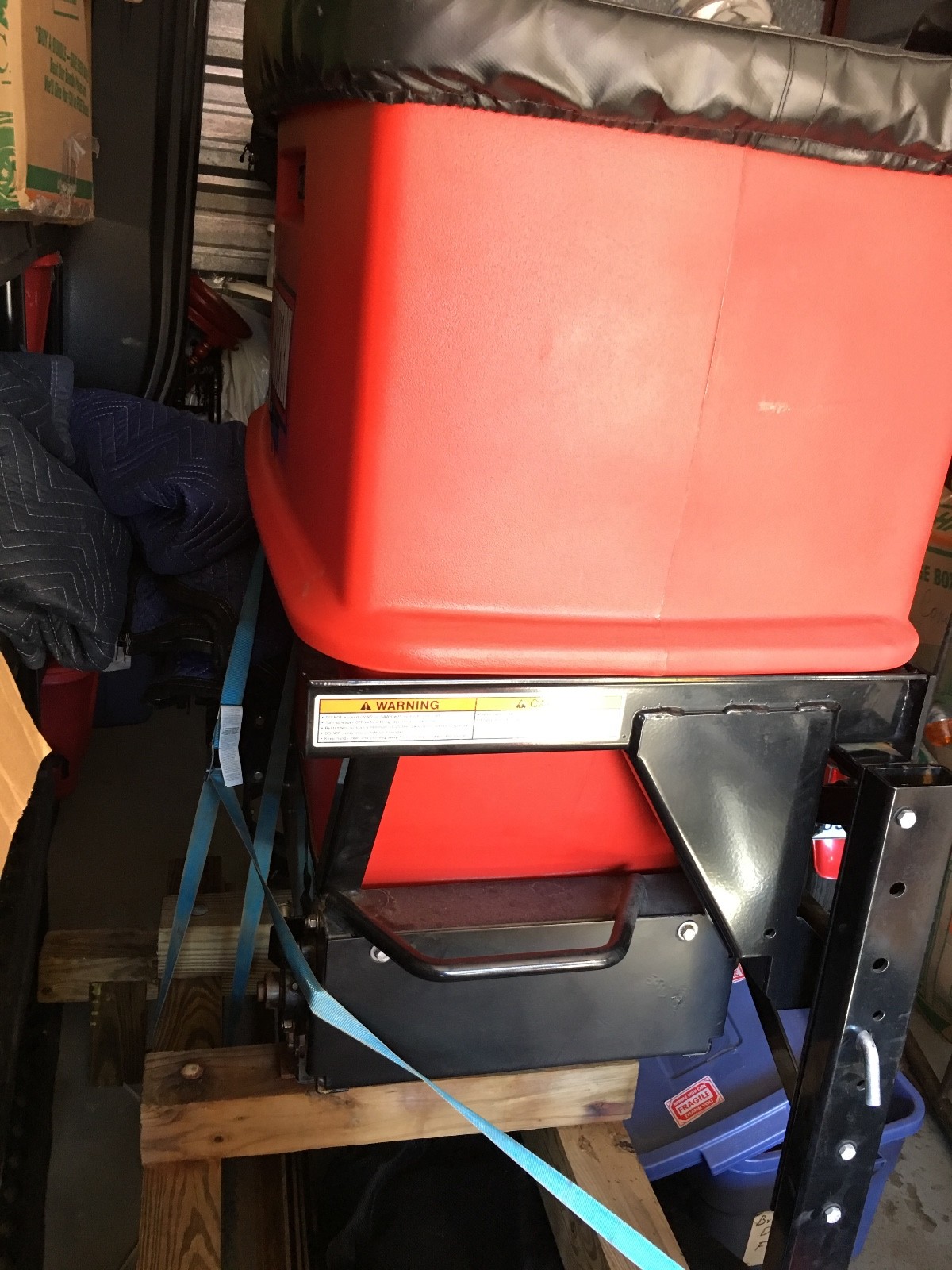 8 feet snow plow and spreader good condition storage keep ,harness include