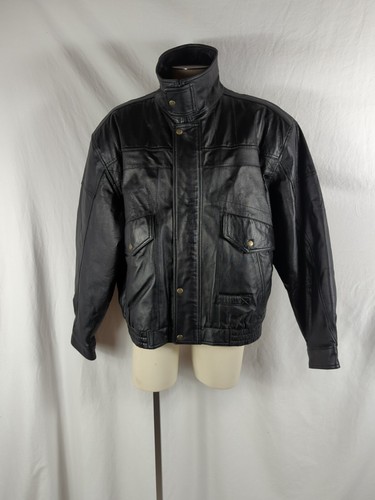 Outdoor Exchange jacket Black Leather bomber Men's size XL