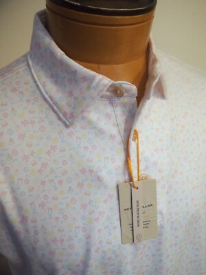 Peter Millar Crown Sport Performance Fabric Utopia Burger Polo Shirt NWT M $110