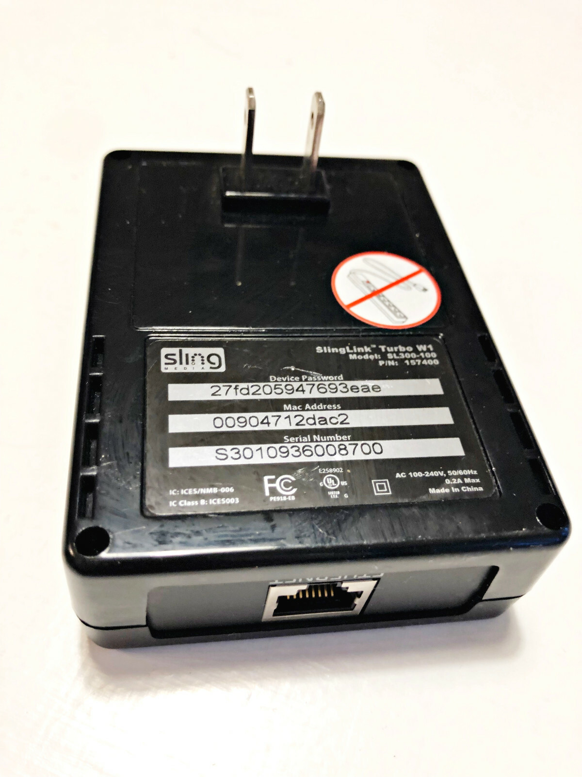 Sling Media SlingLink Turbo W1 Ethernet Over Power Adapter SL-300-100 Tested!