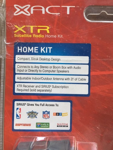 Xact XTR Sirius Satellite Radio Home Kit, Model XS072 Opened Package