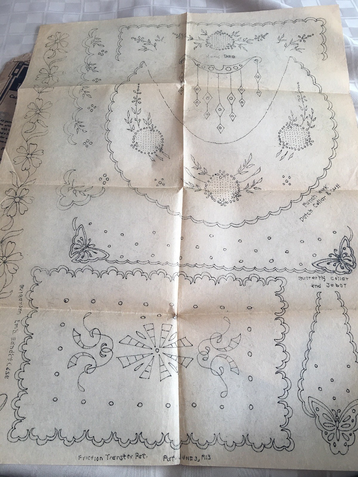 1913 Vintage Larkin Friction Transfer Pattern Cloth Wood Leather Metal Glass