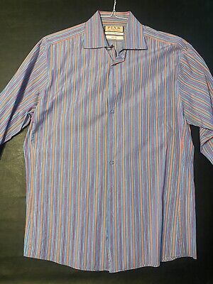 Thomas Pink Multicolor Striped Button Down Shirt Slim Fit Size 16/41