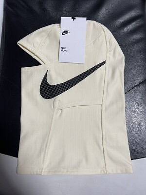 Nike Sportswear Pro Therma-FIT Coconut Milk Black SWOOSH Hood Balaclava Beanie