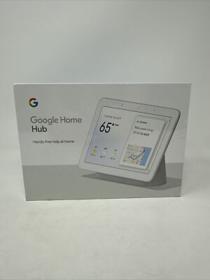 NEW SEALED Google Home Hub with Built-In Google Assistant, Chalk GA00516-US