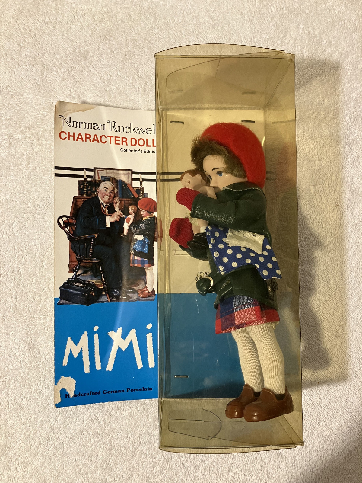 Vintage NORMAN ROCKWELL CHARACTER COLLECTORS DOLL 10" Mimi Porcelain in Box 1979