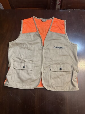 Gander Mountain Mens Medium Zip Up Fishing Hunting Guide Vest Jacket Orange