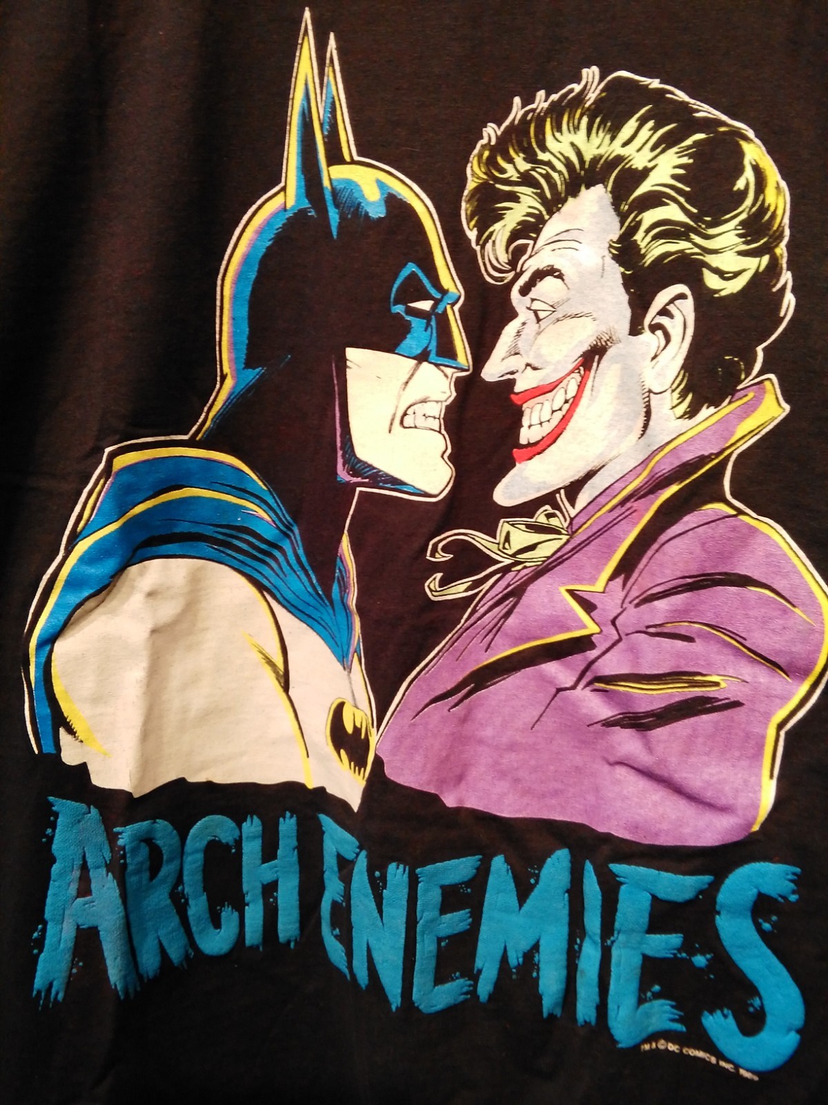 Vintage 1989 Batman Joker Tim Burton Movie T Shirt DC Comics RARE Black USA Made