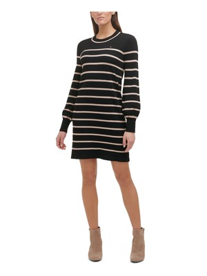 

TOMMY HILFIGER Женское черное платье-футляр выше колена с пышными рукавами, Черный