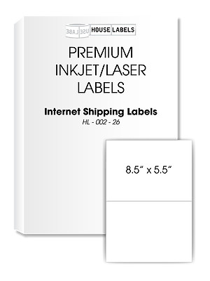 100 Half Sheet Internet Shipping Labels Fast Peel eBay PayPal 8.5 x 5.5