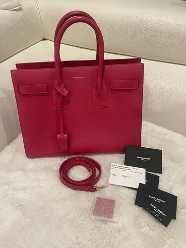 Yves Saint Laurent YSL Pink Leather Sac de Jour Handbag
