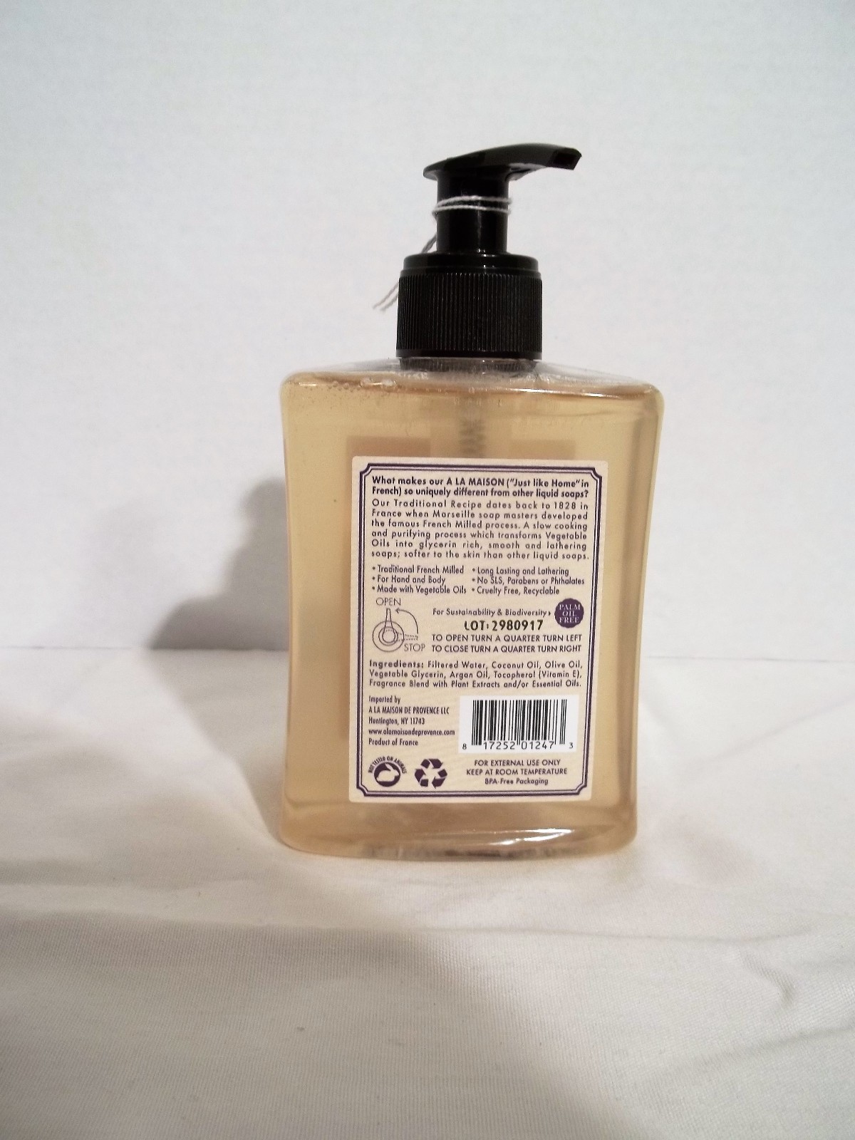 A La Maison Rose Lilac Hand & Body Wash/Soap-10 Oz.-300ml-French Milled