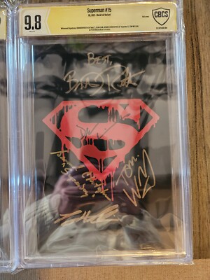 Superman #75 SIGNED BY 6  SUPERMEN ACTORS!!     Black Foil