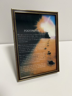Christian Footprints Prayer Music Box Vintage 1986 Giftco Amazing Graze