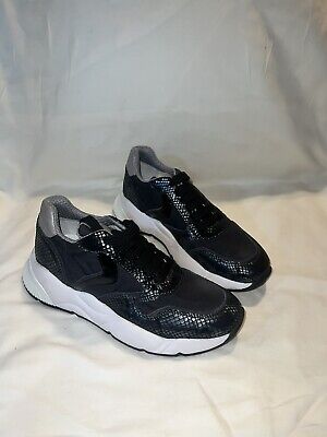 Women's VOILE BLANCHE Black Leather Sneaker. Size 38/ US 7.5