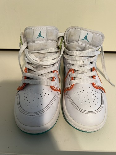 jordan air 1 mid trainers with stitch swoosh in multi