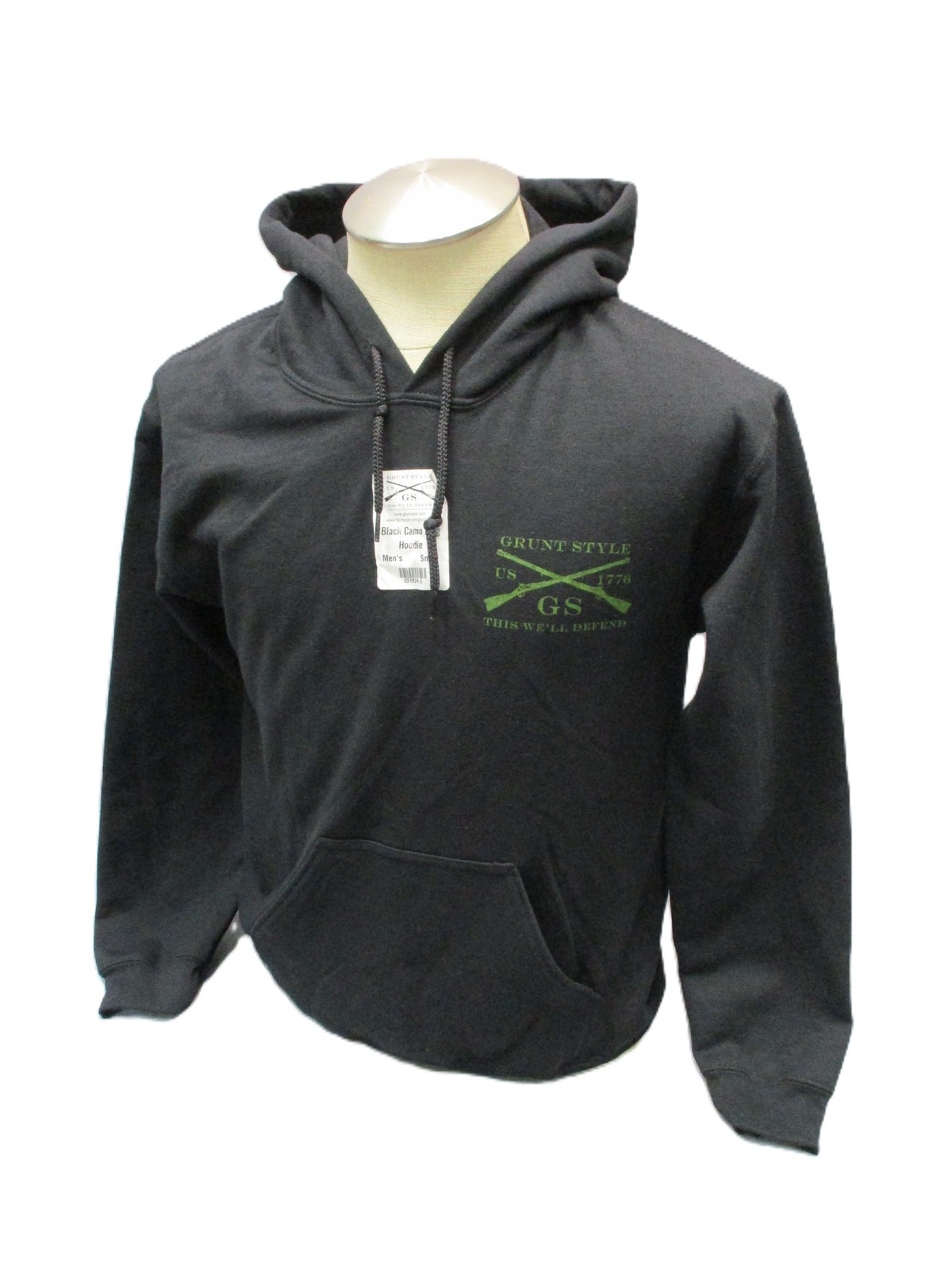 Grunt Style GS1824 Black Camo Flag Men's Hoodie Pullover Sweatshirt New NOS